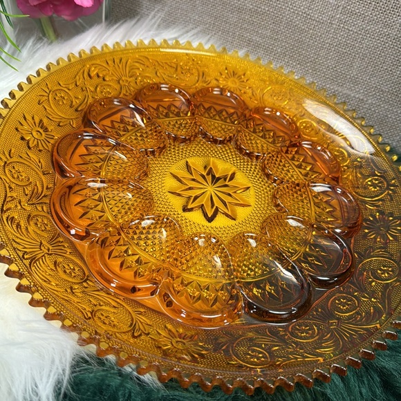 Deviled  egg plate vintage rare find 12” - Picture 3 of 3